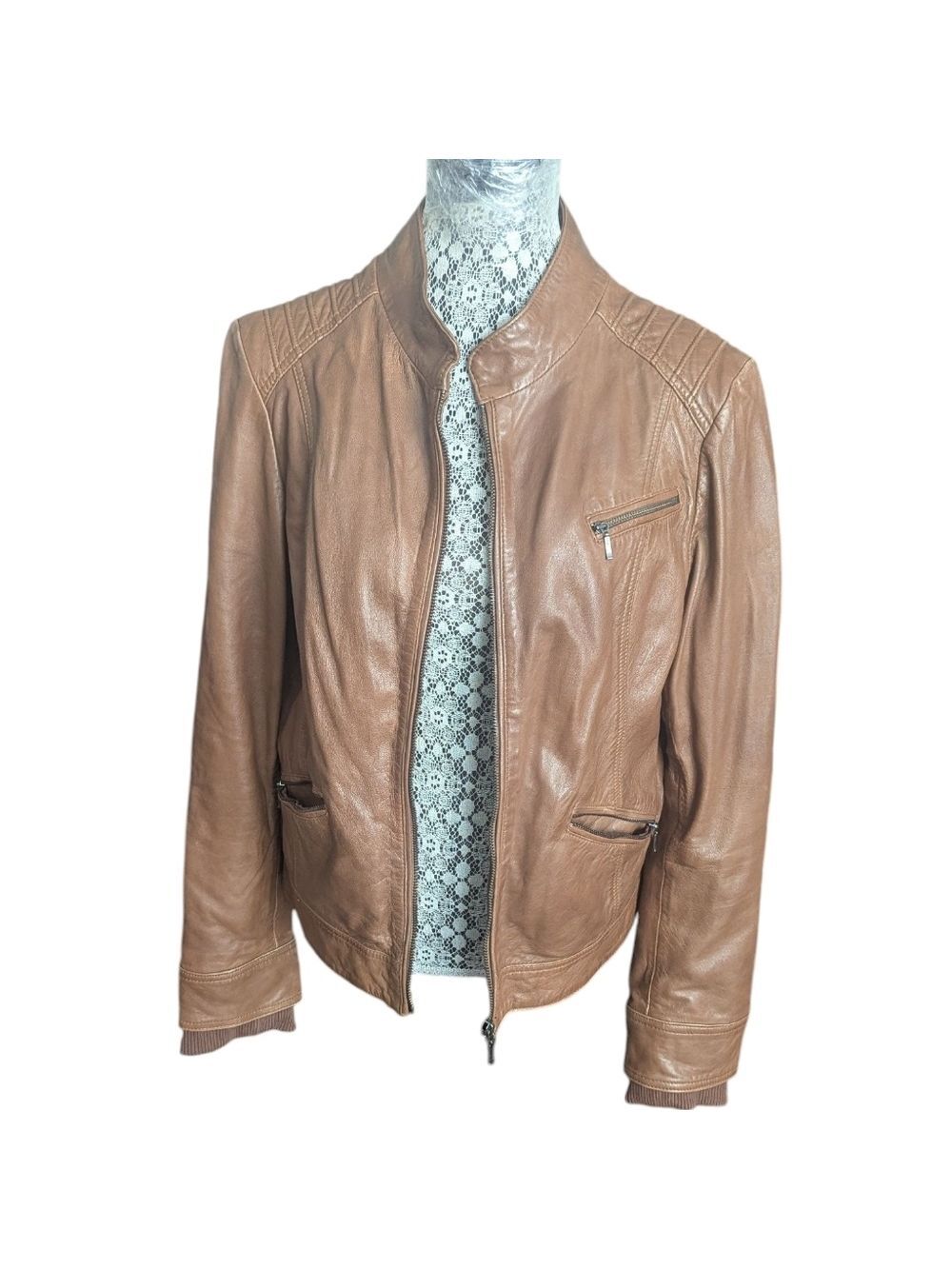 Lamarque Leather Bomber Jacket
